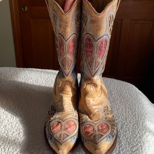 Corral Heart & Wings Cowboy Boot Size 10